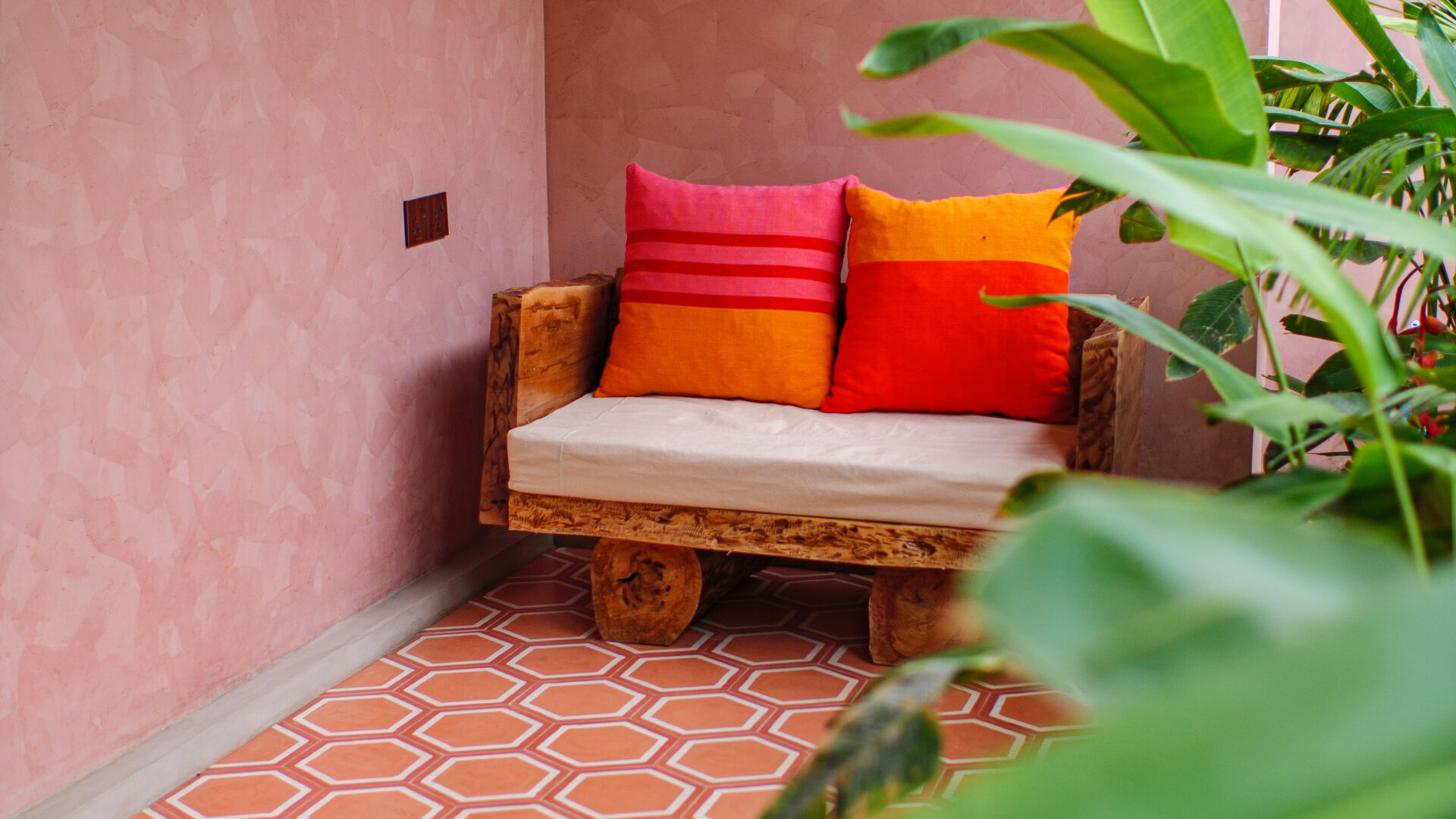 Small sofa with cushions